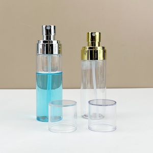 Factory Direct Price <b>Plastic</b> Spray <b>Bottle</b> Round <b>Empty</b> 40ml 50ml 60ml 80ml 100ml 120ml White <b>Plastic</b> <b>Bottle</b> with Gold Spray Cap - Product Image 2