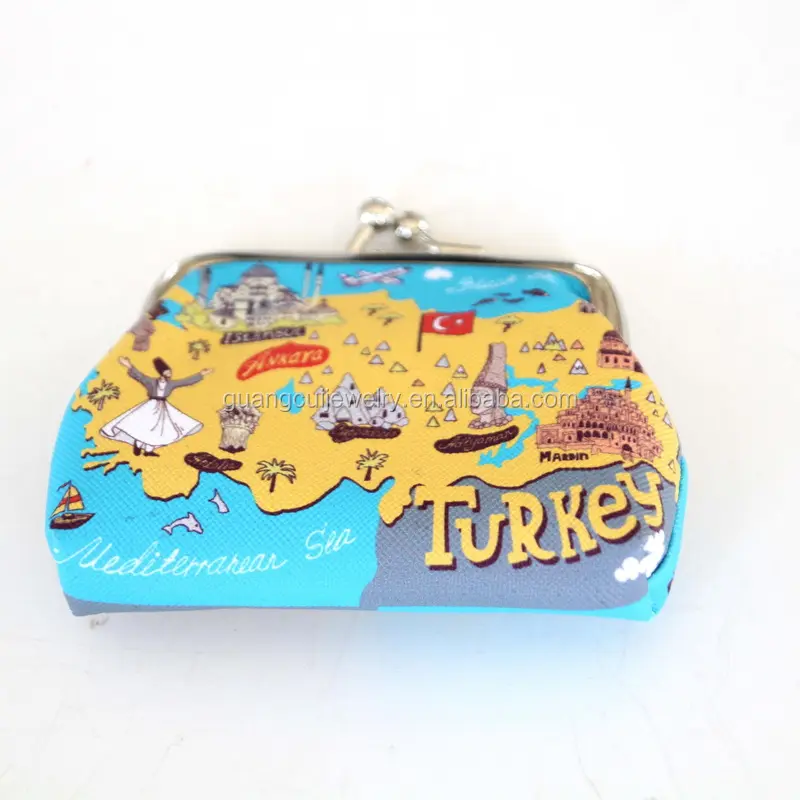 Logo personnalisé imprimé Turquie souvenir touristique cadeau mini portefeuille pour les femmes