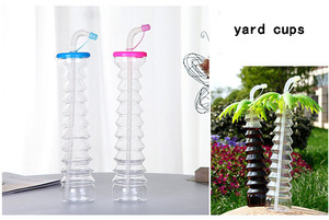 Vaso para Granizados con Forma de Palmera de Coco, 500 ml, con Pajita, Desechable, de Plástico PET, Color Personalizado, Logotipo Personalizado, Venta al por Mayor - Product Image 4