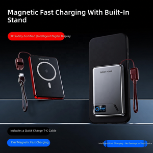 QSF 15W <span class=keywords><strong>Batterie</strong></span> <span class=keywords><strong>Externe</strong></span> Magnétique Sans Fil 5000mAh <span class=keywords><strong>10000mAh</strong></span>, Chargeur Portable Mince en Métal pour Vente en Gros - Product Image 1