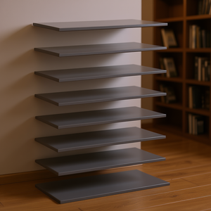 Tableros de Madera Sintética Gris de Alto Brillo para Estanterías, 31.5x11.8x0.6 Pulgadas, Diseño Minimalista, Tableros de Bloques de Núcleo Sólido - Product Image 2