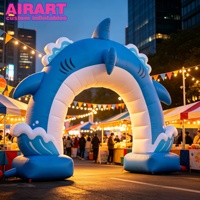 Décoration de fête sur le thème marin, arche gonflable en forme de requin, arche gonflable de requin de dessin animé