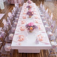Table à manger moderne blanche en acrylique pour enfants chaise en plastique meubles pour enfants pour salon banquets de mariage hôtels fêtes bébé