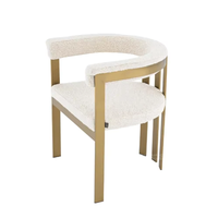 Fauteuil à dossier en velours de style européen Chaises de salle à manger à cadre en acier inoxydable Chaise de restaurant pour meubles d'hôtel à domicile