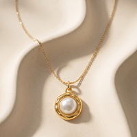 Collier en acier inoxydable 304 STPN14, finition sous vide, sans ternissement, avec perle coquillage, idéal pour les adolescents, la plage et les voyages