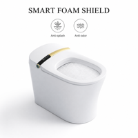 WC intelligent avec réservoir dissimulé, chauffage instantané, lavage, bouton rotatif, capteur de distance réglable, compatible S-trap/P-trap, télécommande incluse