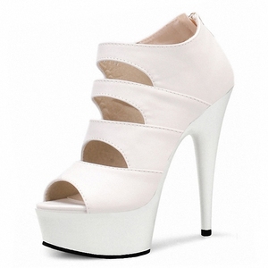 Zapatos de Tacón Alto con Punta Abierta, Zapatos Negros de Tacón de Aguja de 15 cm, Estilo Gótico, Fetiche, Verano, Sandalias Grandes para Mujer - Product Image 2