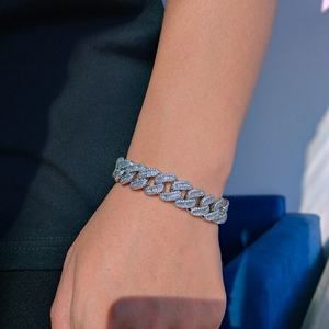 Zircon Curb Pulsera Chain Choker Iced Out Bracelet Bling Zircon Cuban Links Miami Chain <b>Bangle</b> <b>Men</b> Women Hip Hop Bracelets - Product Image 2