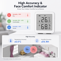 Sensor Inteligente de Temperatura y Humedad WiFi con Pantalla LCD, Termómetro Higrómetro para Automatización del Hogar Inteligente con Monitoreo Remoto a través de la Aplicación Tuya