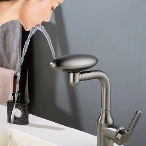 Meilleures ventes : Robinet de lavabo de salle de bain moderne en laiton avec <span class=keywords><strong>mitigeur</strong></span>, 4 modes de jet, tête de pulvérisation rotative, et noyau de valve en céramique à trou unique - Product Image 2