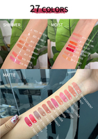 Brillant à lèvres mat imperméable, liquide, longue tenue, disponible en 27 couleurs, 50 ml