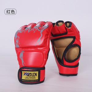 Guantes de MMA de Medio Dedo Blancos con Cierre de Velcro para Adultos, Guantes de Entrenamiento de Boxeo - Product Image 4