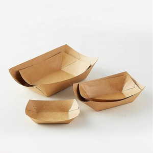 Plateau de service jetable en papier kraft personnalisé pour restaurant, 10oz, 13oz, 23oz, pour frites, chips, hot-dogs, snacks, <span class=keywords><strong>boulangerie</strong></span>, restauration rapide - Product Image 4