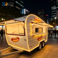 Camion de restauration mobile certifié CE, élégant, en acier inoxydable, pour hot-dogs, smoothies et gaufres