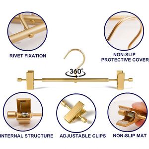 Wholesale Metal Pants <b>Racks</b> Hanger Set Golden Metal Hanger - Product Image 3
