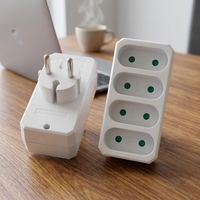 Adaptateur de type français avec protection enfant, 4 prises, 6A 230V 3680W, matériau PP, prise quadruple 2 broches, petite taille, indice IP20, pour voyage