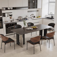 Ensemble de table et chaises de salle à manger de luxe côtier moderne avec plateau en cristal et pieds en acier inoxydable, 6 places, respectueux de l'environnement, pour hôtel/restaurant