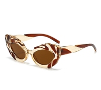 Lunettes de soleil œil-de-chat haut de gamme unisexe UV400 à monture intégrale, recommandées en Europe et en Amérique, pour la photographie de rue Xiaohongshu, échantillon en gros