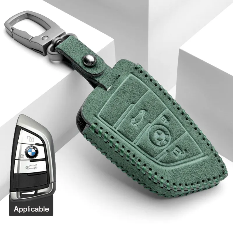 Ushilife Alcantare Material Luxury CarKeys Case Cover Leather Fob Keychain For BMW 525li 530li 320li 323li X1 X2 X3 X5 Keys