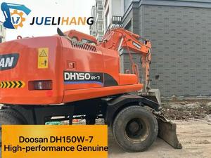 Excavatrice sur roues d'occasion Doosan DH150W-7, 15 tonnes, mobile, pour travaux de terrassement, avec moteur <span class=keywords><strong>mécanique</strong></span> <span class=keywords><strong>à</strong></span> économie de carburant, peinture d'origine - Product Image 1