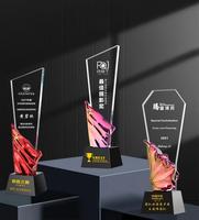Trophée en cristal personnalisé pour les événements annuels d'entreprise, les compétitions scolaires, la reconnaissance des employés, les cadeaux commémoratifs, logo OEM