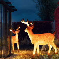 Lampes de fête foraine extérieures étanches pour aménagement paysager, festivals, animaux, éclairage de jardin, décoration de parc d'attractions, lumières en forme d'élans