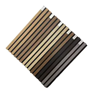Modern Design 60x60cm Sound Absorbing Wood Slat Decorative Acoustic Panel