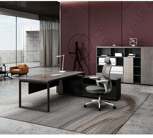 Hot Sale Wholesale Custom L Shaped Executive Office Desk with Cable Box and Lockable <b>Drawer</b> Eco Board Workstation - Product Image 3