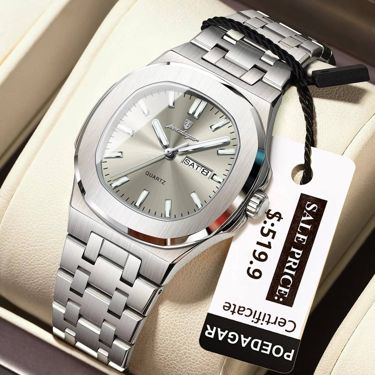 10 gray dial silver strap
