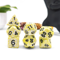 Venta caliente Polyhedral DnD Web Dice Set 7PCs Verde Acrílico y Plástico D20 Soporte a granel al por mayor
