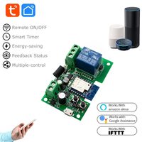 Module de relais intelligent Tuya WiFi 433 MHz USB 5V 7-32V 220V 1 canal 10A pour porte de garage compatible Alexa Google Home