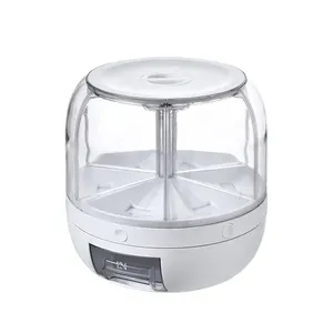 Bán hot-Grid Rotating thực phẩm Dispenser thiết kế hiện đại chống ẩm nhà bếp ngũ cốc hộp lưu trữ với PC nhựa gạo <span class=keywords><strong>container</strong></span> - Product Image 5