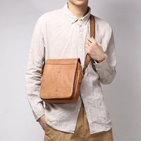 Sac bandoulière vintage en cuir Crazy Horse, sac à bandoulière en cuir véritable pour homme, sac messager antivol