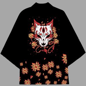 Nouvel arrivage de T-Shirt imprimé numérique 3D de style <span class=keywords><strong>ancien</strong></span> <span class=keywords><strong>japonais</strong></span> et chinois décontracté Robe <span class=keywords><strong>Kimono</strong></span> Cape en plumes Tissu tissé - Product Image 1