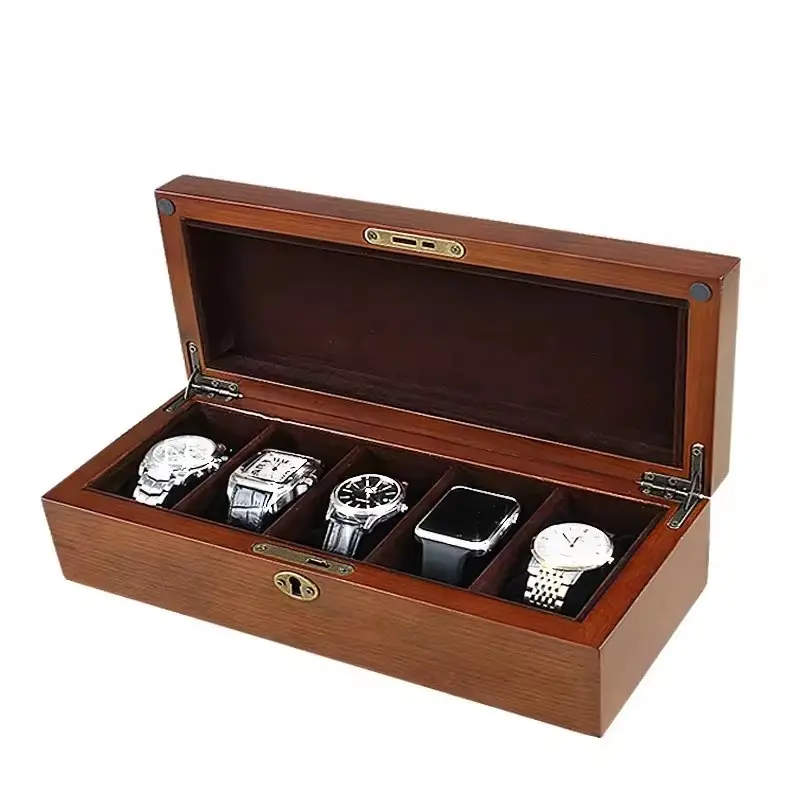 Wood Box with Glass Top and Removable Watch Pillow
