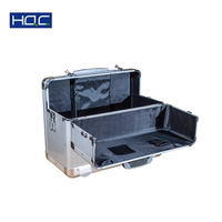Valise de pilote de chariot en aluminium argenté dur personnalisable Bagages de transport de vol de train Boîte de transport de train en pénurie OEM/ODM