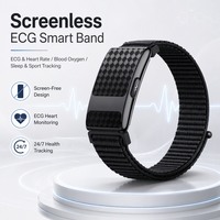 Bracelet intelligent sans écran IP67, ECG, fréquence cardiaque, oxygène sanguin, suivi du sommeil, charge magnétique, bracelet sport intelligent