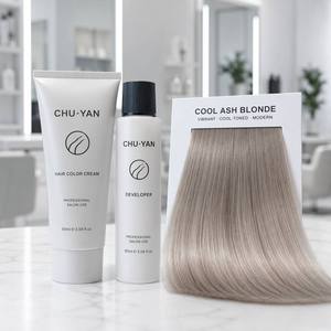 Chuyan Cool Ash Flaxen <b>Blonde</b> <b>Hair</b> Color Cream - Anti-Brassy Permanent <b>Dye</b> - Salon Choice - Product Image 1