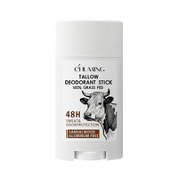 Déodorant en stick 100% suif de bœuf nourri à l'herbe, naturel, sans aluminium, anti-transpirant roll-on, baume de protection contre les odeurs corporelles bio