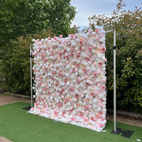 Mur de fleurs artificielles sur mesure pour hôtels et banquets, panneau de roses et d'hortensias en soie pour la décoration de salles de mariage, de conférences et d'événements