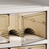 Organisateur de chaussures pliable à 9 niveaux, facile à installer, armoire à chaussures en plastique monobloc, organisateur de chaussures en plastique avec logo personnalisé