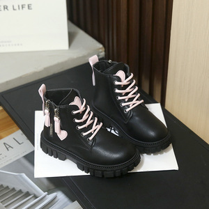 Botas de Princesa con Cierre de Cremallera Lateral y Cordones, de Piel Sintética, para Niñas Mayores, Modelo Nuevo 26-37 - Product Image 4