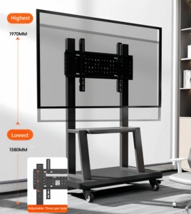 Kim loại cầm tay Pegboard Bảng điều chỉnh di chuyển màn hình TV đứng sàn dọc di động bánh TV xe đẩy xe đẩy với kệ - Product Image 6