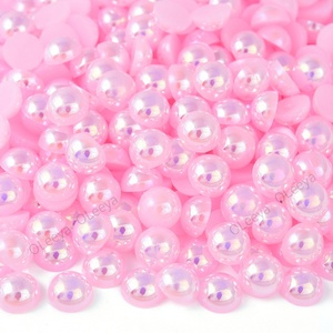 Perles plates en gros de 3, 4, 5, 6, 8, 10, 12 mm, 60 couleurs, perles AB, appliques de strass, demi-perles plates pour la décoration - Product Image 3