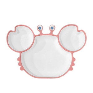 Plato de Silicona con Forma de Cangrejo para Bebés, Diseño de Dibujos Animados, Vajilla Infantil con Succión - Product Image 1