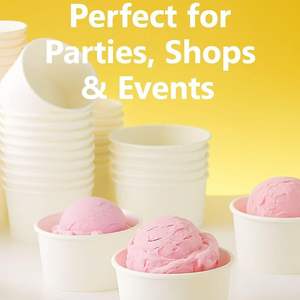 SOPARO 100/200/300/500/1000 PCS 10/12 Oz <b>Disposable</b> Solid Color Paper <b>Cups</b> <b>Dessert</b> Bowls for Ice Cream Snacks Bowls for Other - Product Image 5