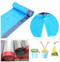 Machine automatique de fabrication de sacs poubelles jetables en plastique à cordon coulissant et à fond plat en rouleau
