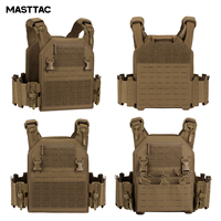 MASTTAC MOLLE Gilet tactique à boucle à dégagement rapide, porte-plaques laser, imperméable, camouflage de chasse, gilet tactique de sécurité pour hommes