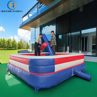 HUAYI Team Building Interactive Gonflable Gladiateur jeu de sport construction Gonflable Pole Joust Arena à vendre