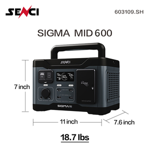 สถานีไฟฟ้าสำรอง Senci OEM ODM 600w 268wh พลังงานแสงอาทิตย์ สำหรับใช้ในกรณีฉุกเฉินและตั้งแคมป์ รุ่น MID 600 สถานีไฟฟ้าพกพา 300W - Product Image 5